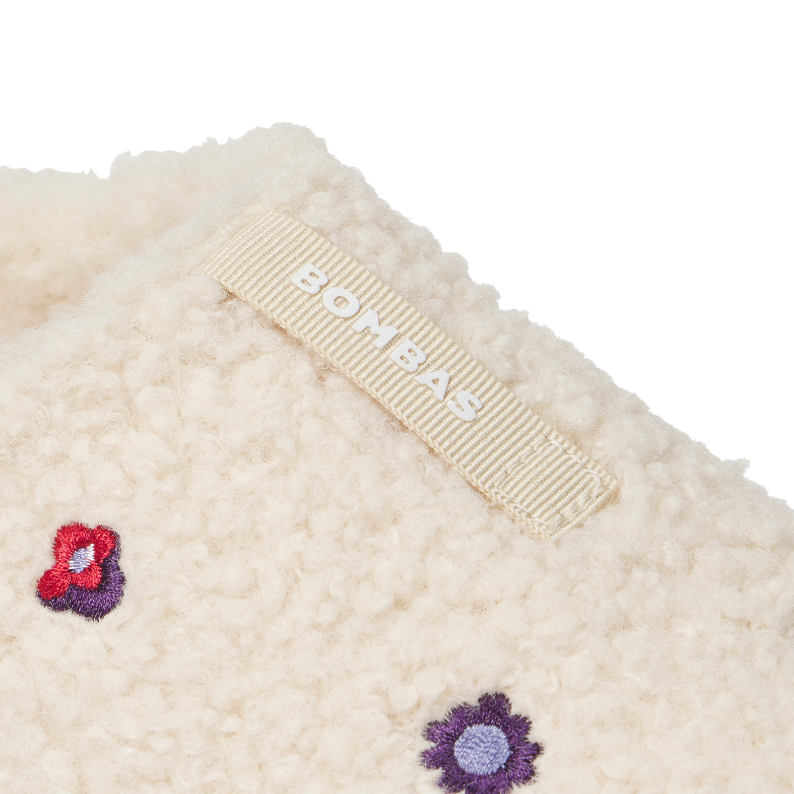 Women's Floral Embroidery Sunday Slipper - Cream Detail [10098]
