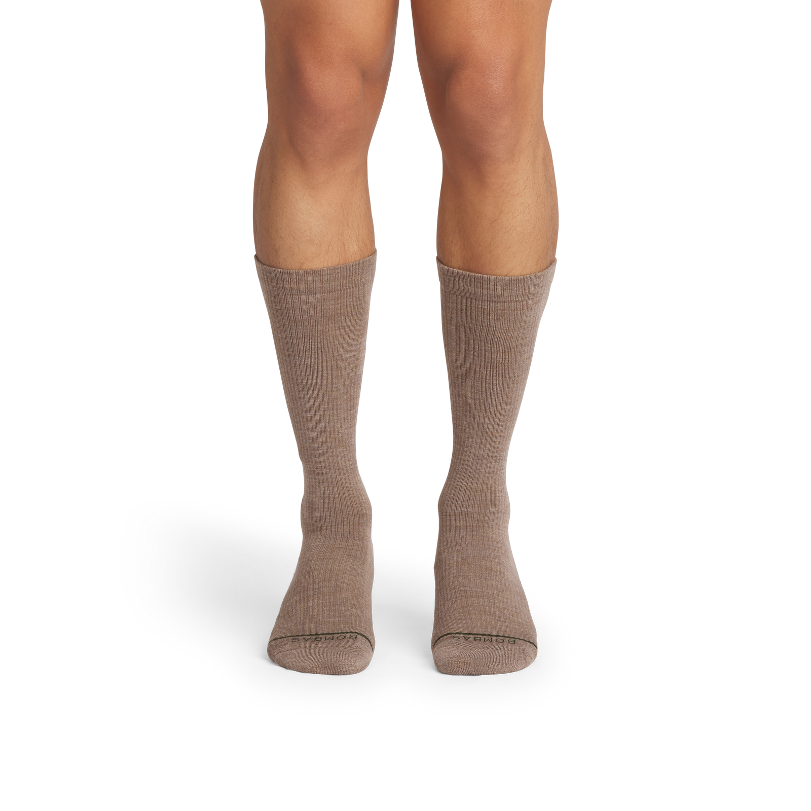 Merino Modern Rib Calf Socks - warm taupe MO1 [10115]