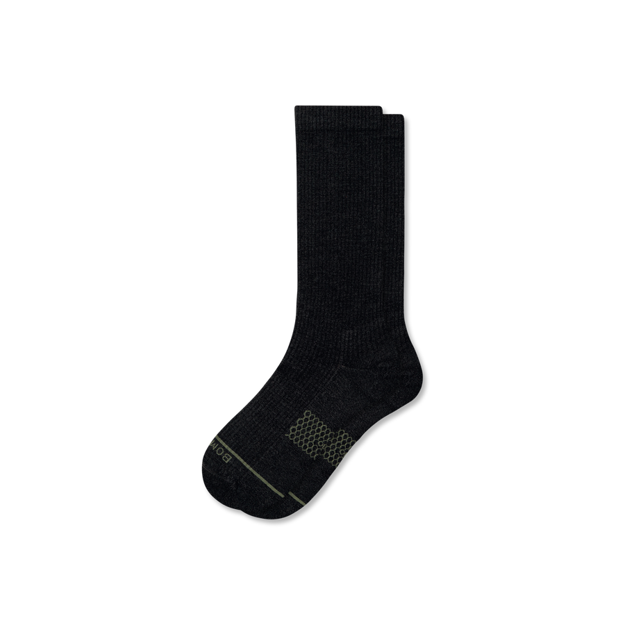 Men's Merino Wool Blend Modern Rib Calf Socks - Soft Travel Step
