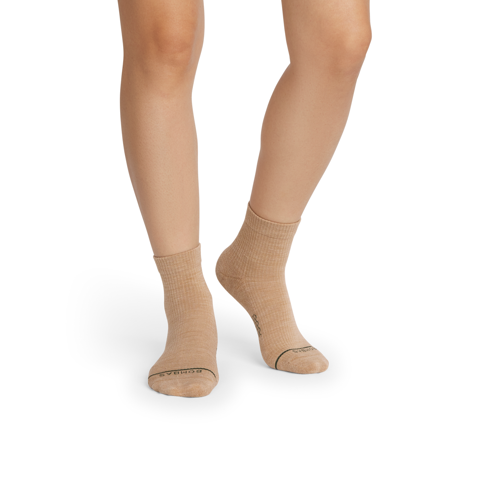 Merino Modern Rib Quarter Socks - toasted coconut WO1 [10117]