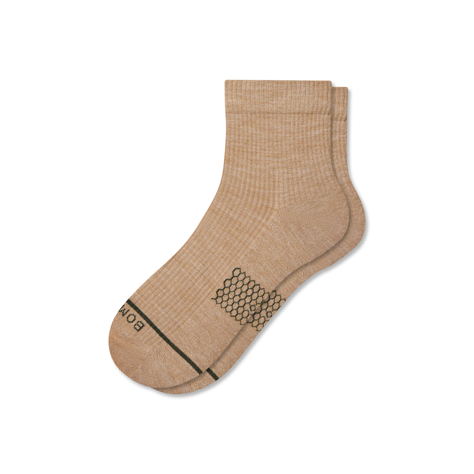 Merino Modern Rib Quarter Socks - toasted coconut L [10117]