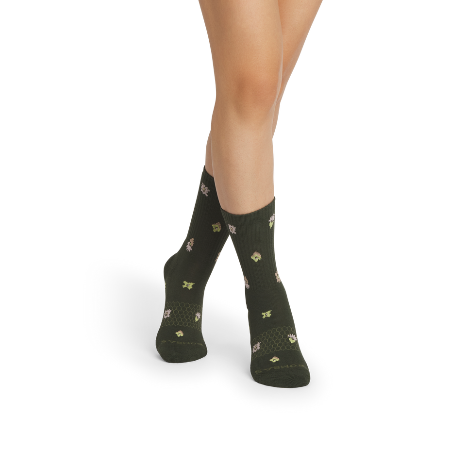 Women’s Garden Party Half Calf Sock -midnight olive WO1 [10149]