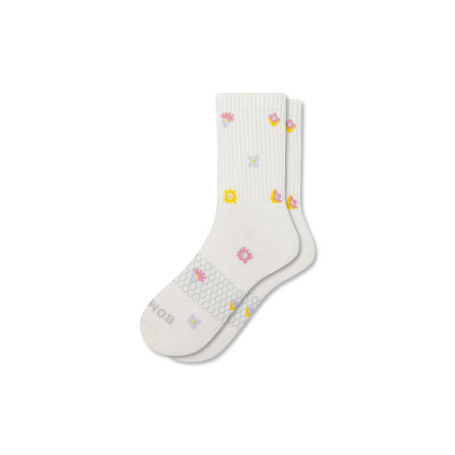 Women’s Garden Party Half Calf Socks - Steady Home Cushion