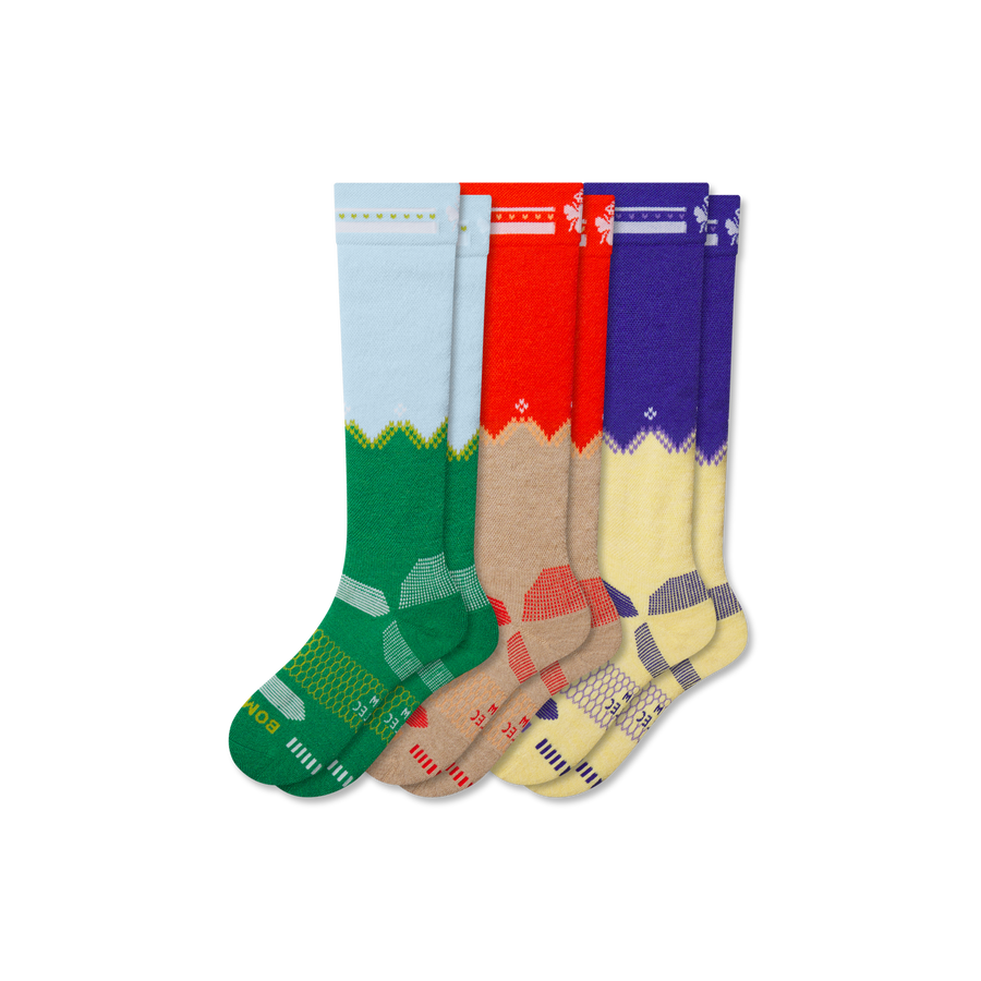 Youth Full-Cushion Merino Wool Blend Ski & Snowboard Sock 3-Pack - Comfort Everyday Step