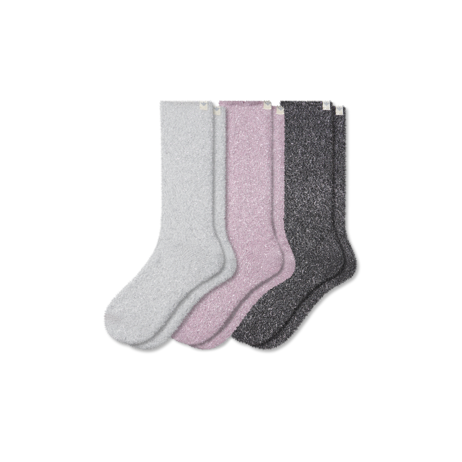 Women's Fuzzy Sock 3-Pack - Run Office Pair
