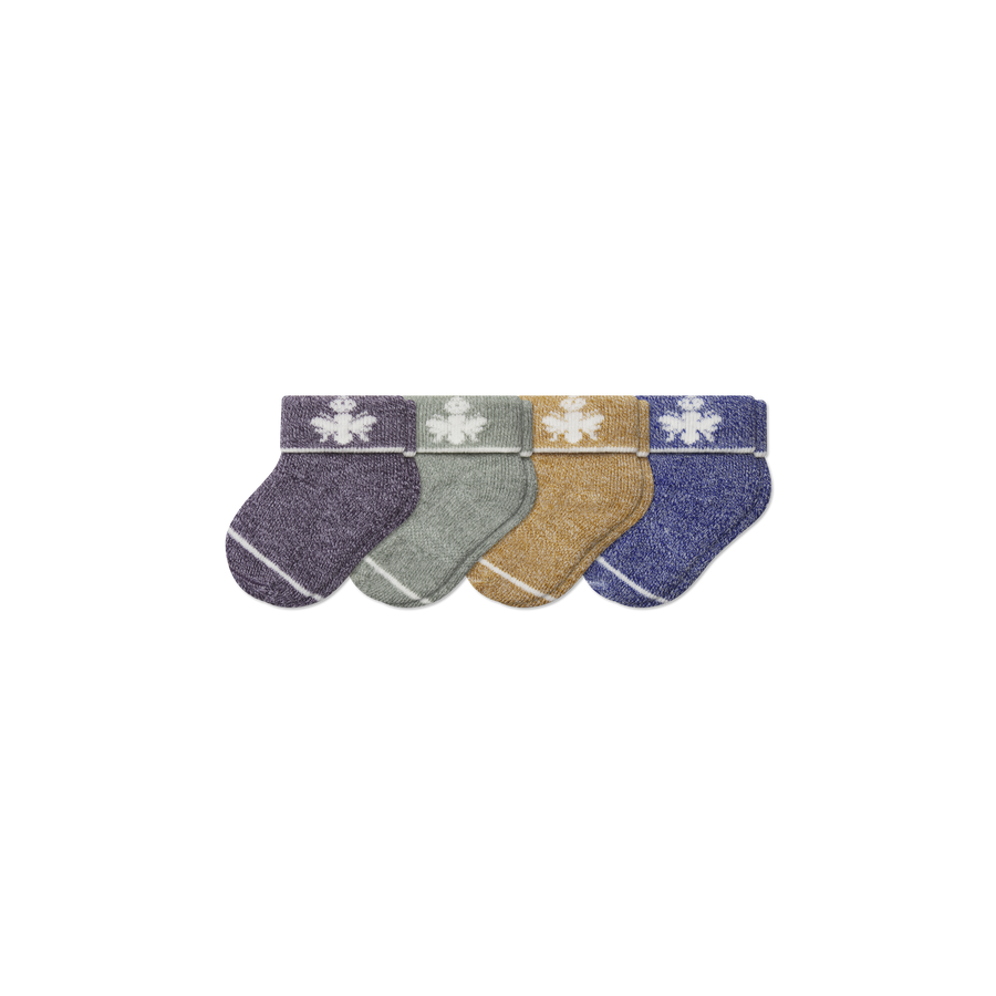 Baby Merino Wool Blend Calf Sock 4-Pack (0-6 Months) - Smooth Trail Rotation
