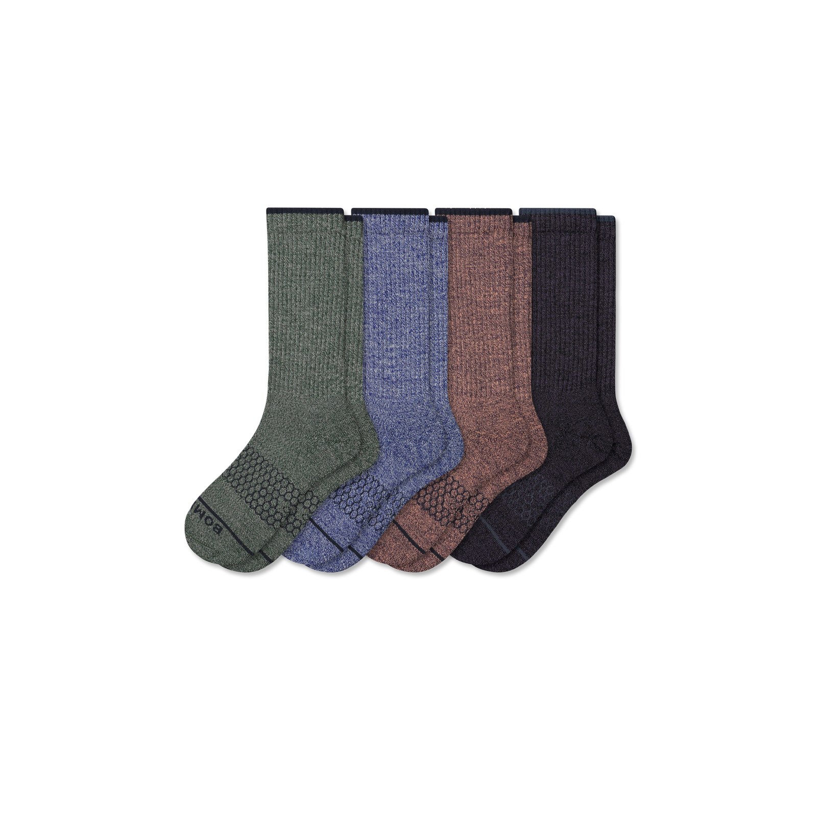 Men's Merino Wool Blend Calf Sock 4-Pack - navy glacier mix L [10258]