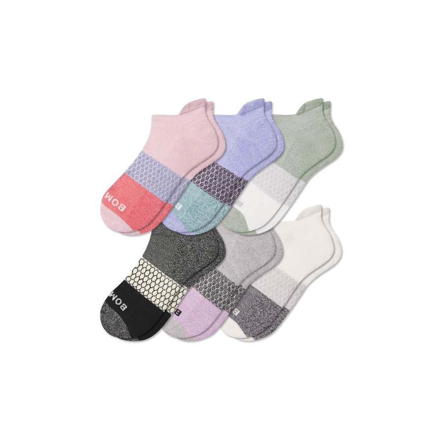 Women's Tri-Block Ankle Sock 6-Pack - Cozy School Comfort