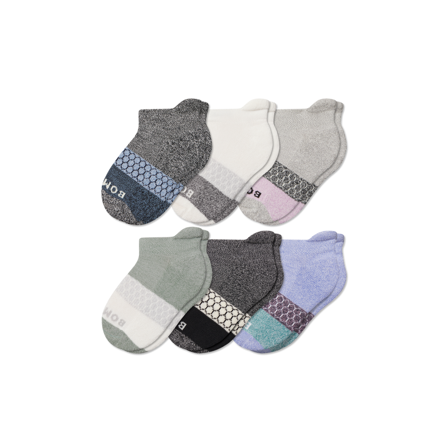 Junior Tri-Block Ankle Sock 6-Pack - Steady Weekend Fit