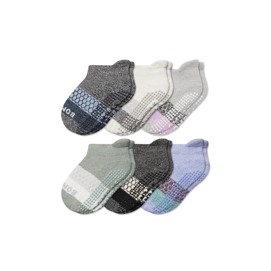 Toddler Tri-Block Gripper Ankle Sock 6-Pack - Cushion Weekend Rotation