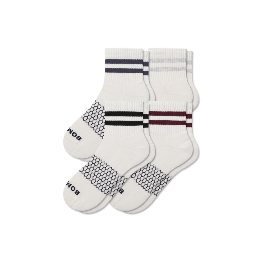 Men's Vintage Stripes Quarter Sock 4-Pack - Studio Recovery Support