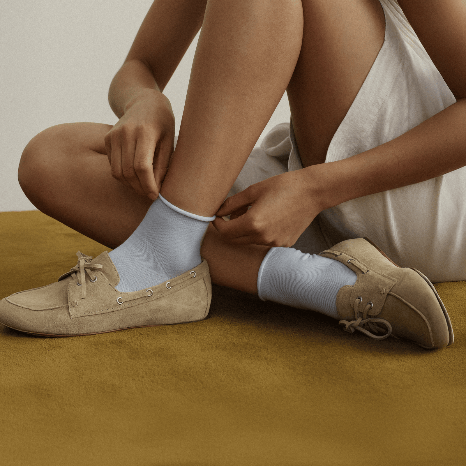 Lightweight Roll Top Quarter Socks - cloud mist [LIFESTYLE] [10425]