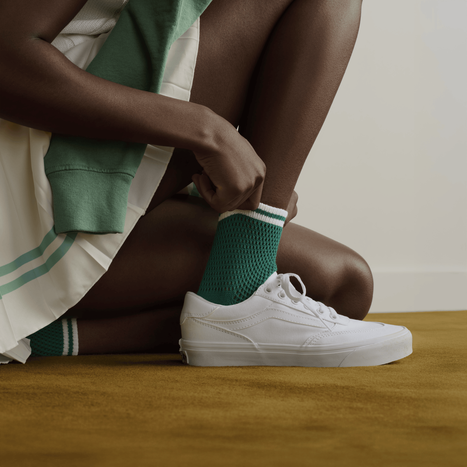 Open Knit Quarter Socks - Kelly Green [LIFESTYLE] [10427]