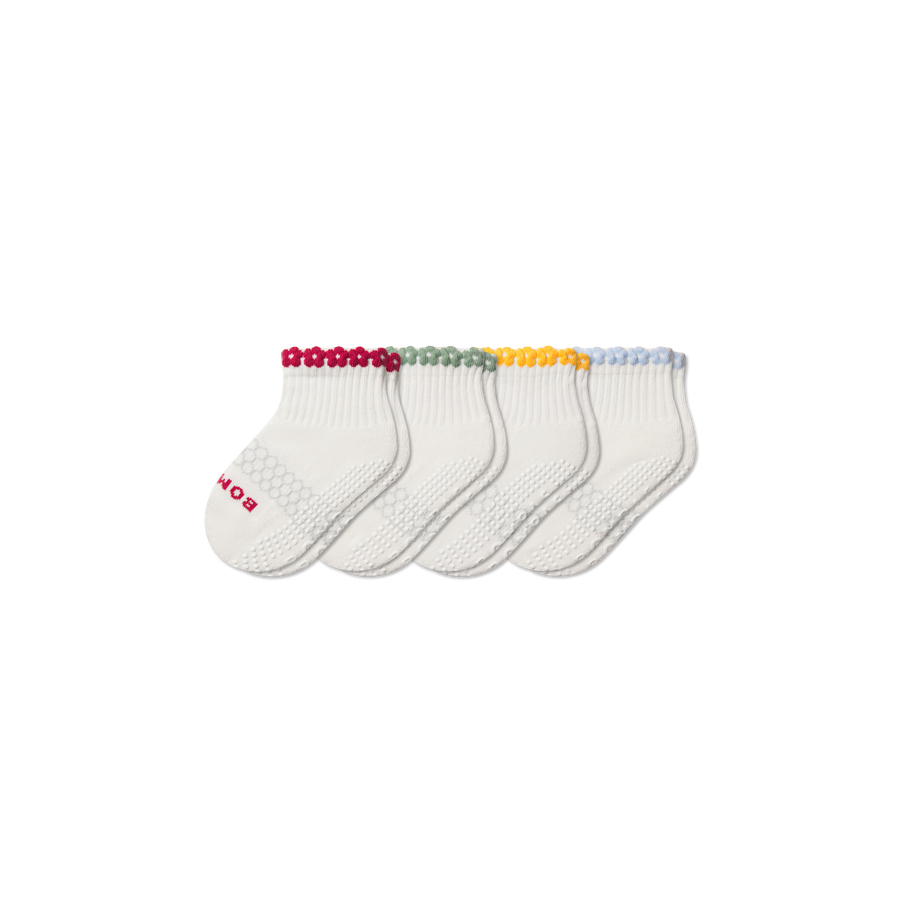 Toddler Daisy Chain Gripper Calf Sock 4-Pack - Steady Weekend Cushion