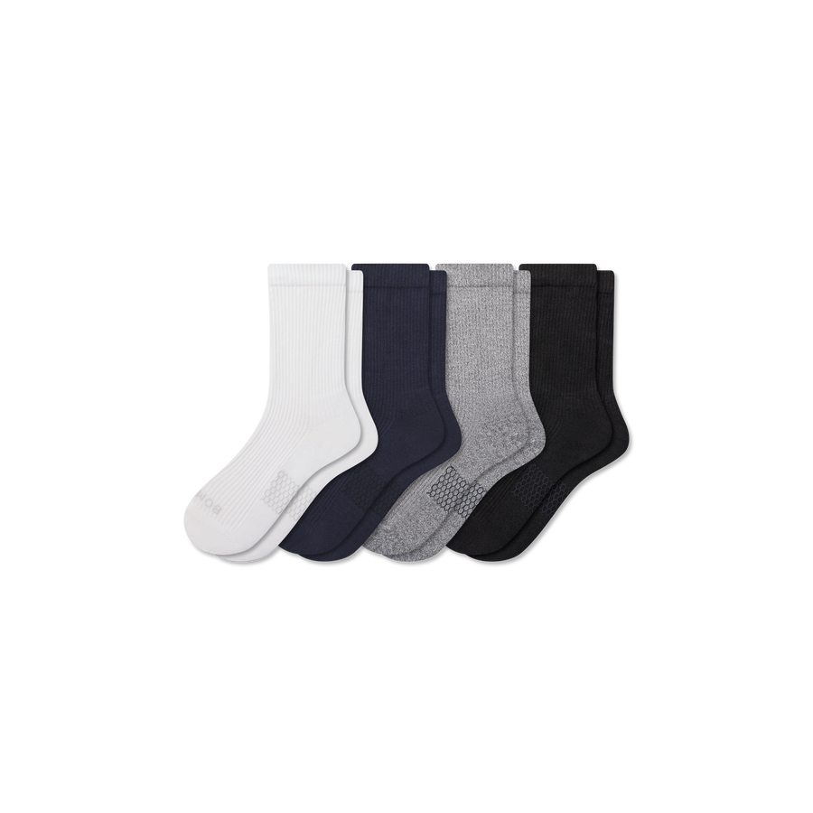 Men's Modern Rib Half Calf Sock 4-Pack - Cushion Crew Wear