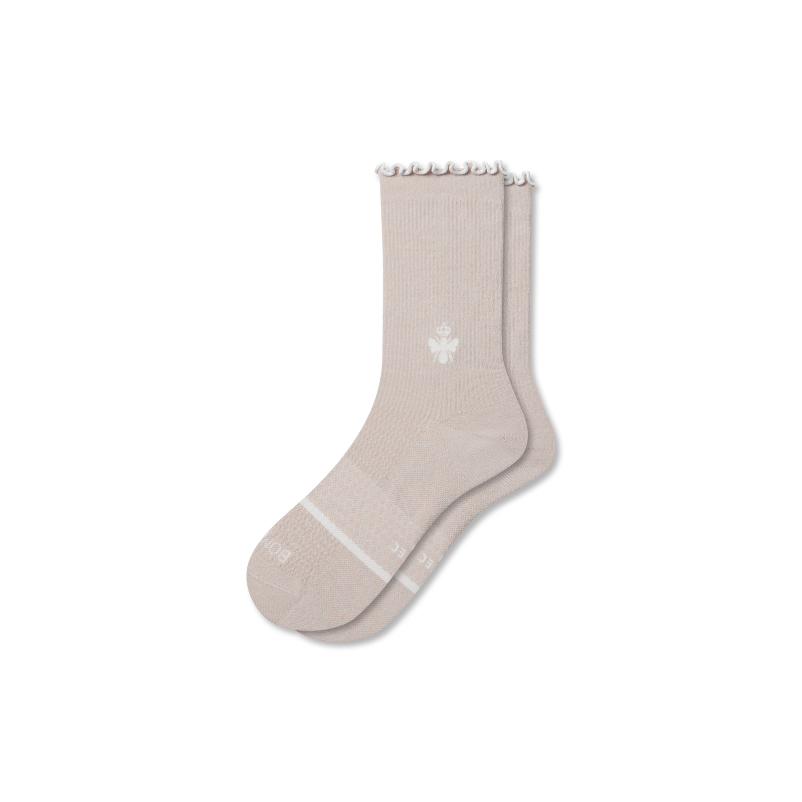 Ruffle Athletic Half Calf Socks - birchwood L [10942]