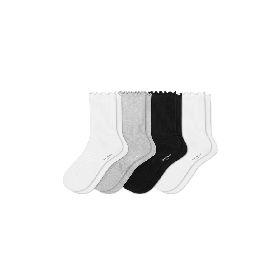 Women's Ruffle Rib Half Calf Sock 4-Pack - Run Recovery Rotation