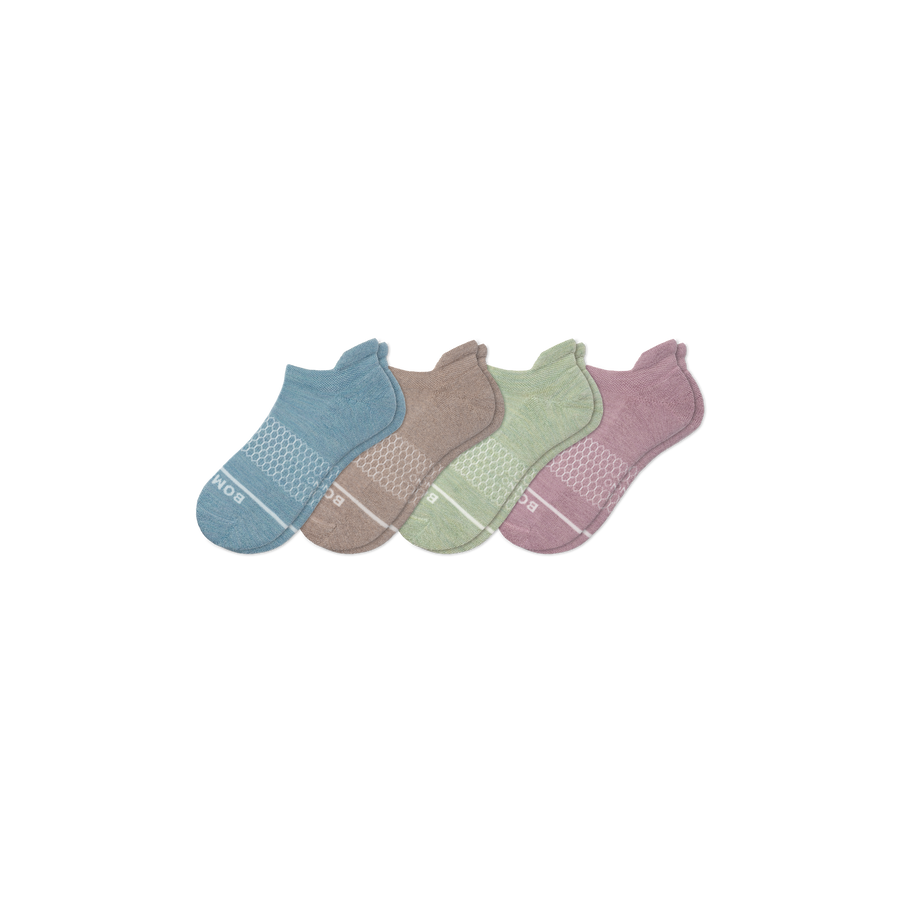 Women's Merino Wool Blend Ankle Sock 4-Pack - Outdoor Run Fit