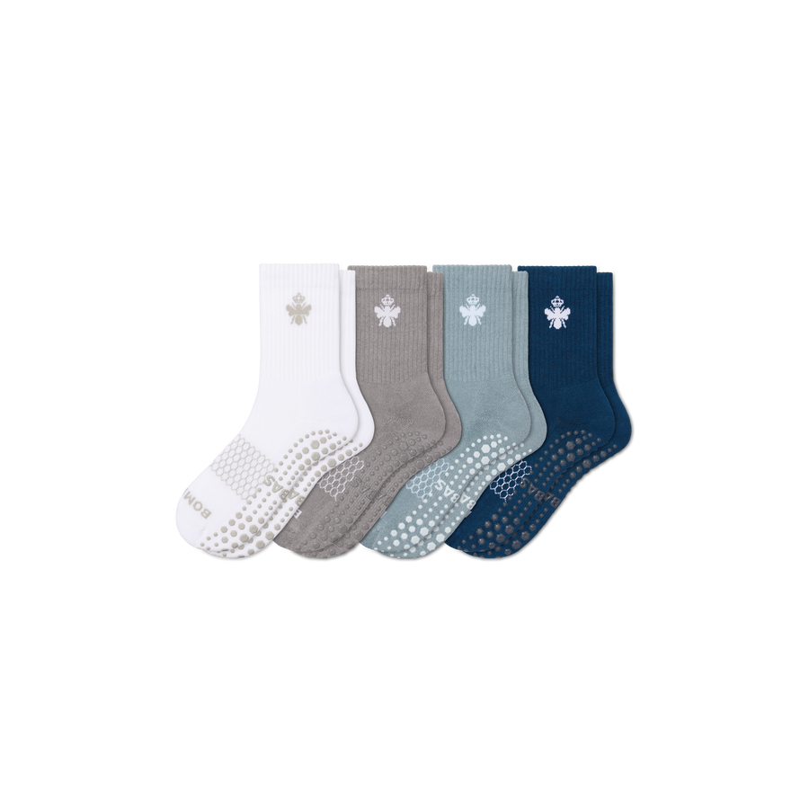 Men's Gripper Half Calf Sock 4-Pack - Breathable Low Cut Cushion