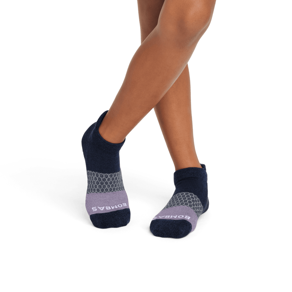 Youth Tri-Block Ankle Socks black-navy--2-transparent
