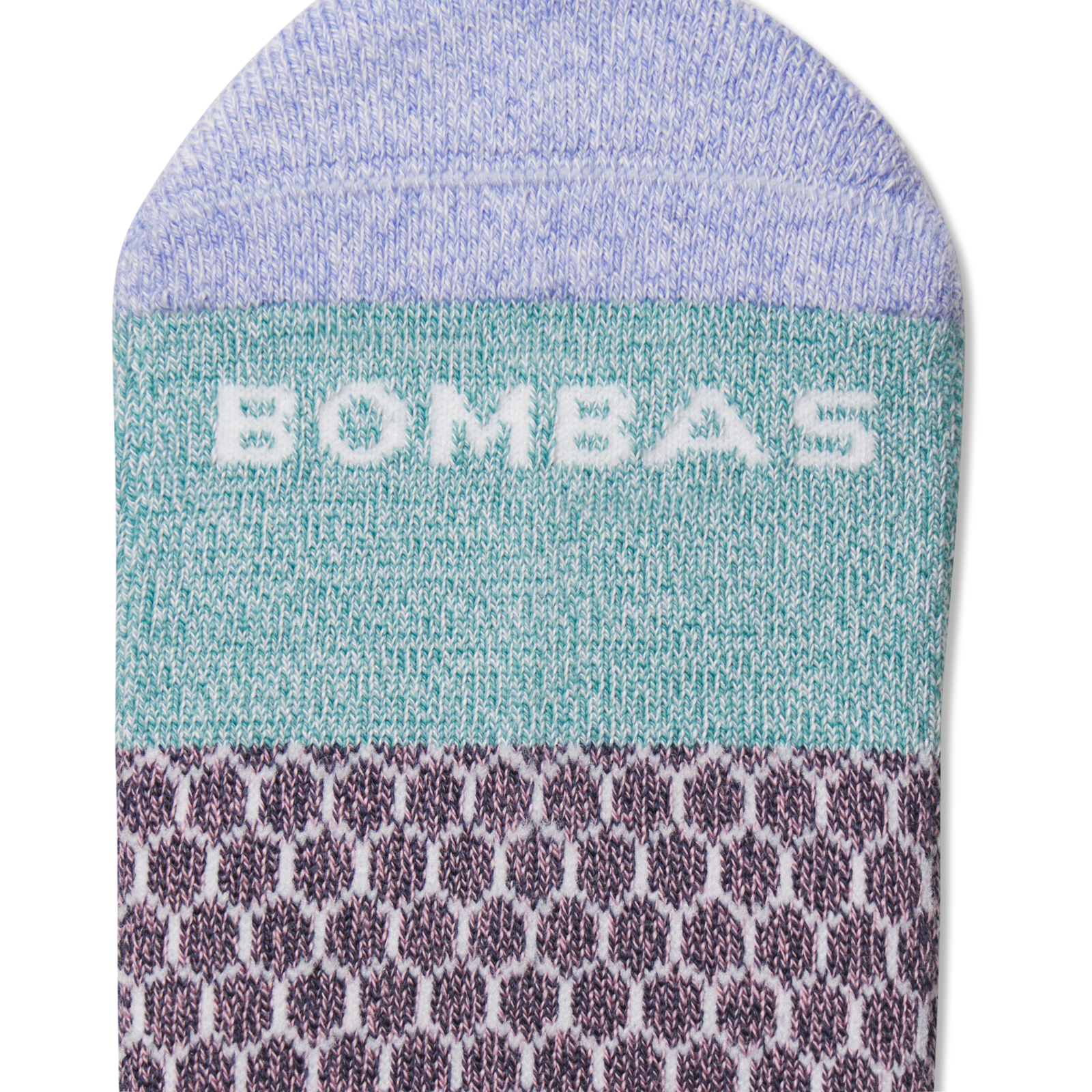 Youth Tri-Block Ankle Sock - peri winkle mauve Detail [3628]