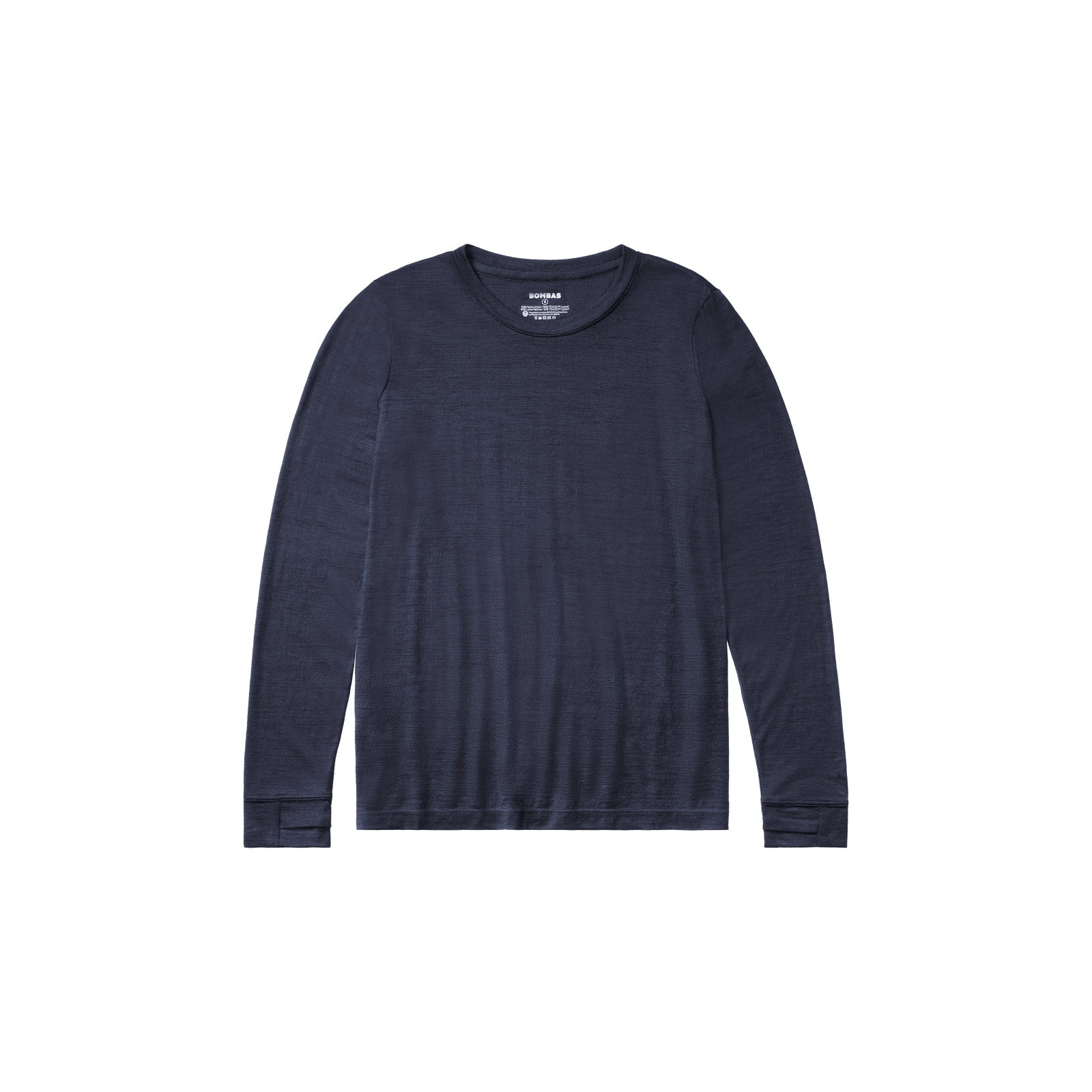 Women's Merino Wool Blend Crew Neck Long Sleeve T-Shirt Navy L