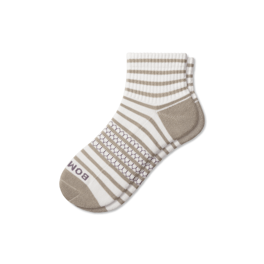 Women's Coastal Stripe Quarter Socks - Cozy Lounge Fit