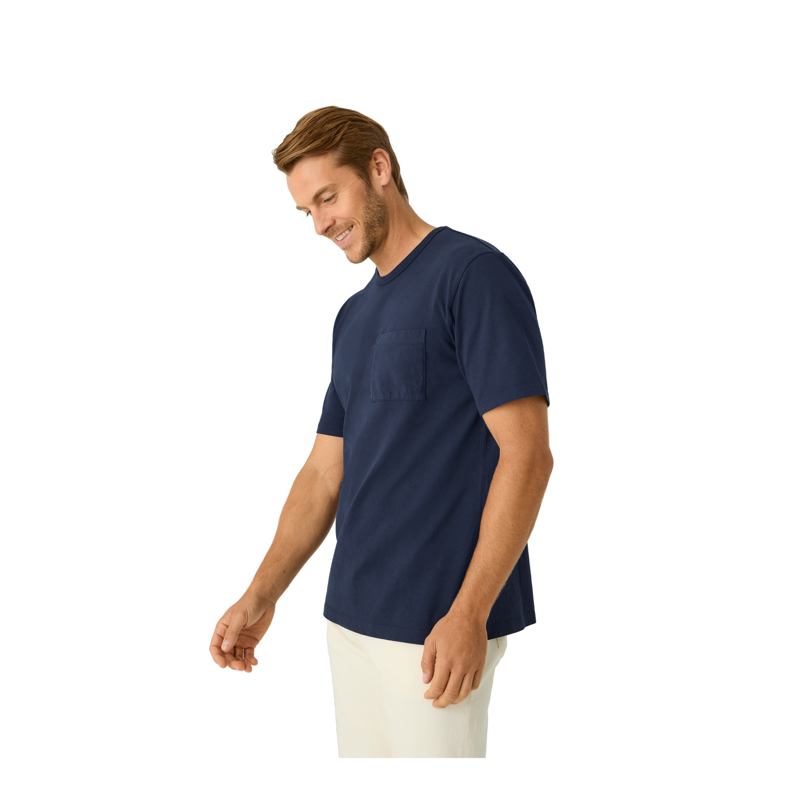 Premium Weight Pocket Crew Neck T-Shirt - Midnight Navy MO2 [7248]