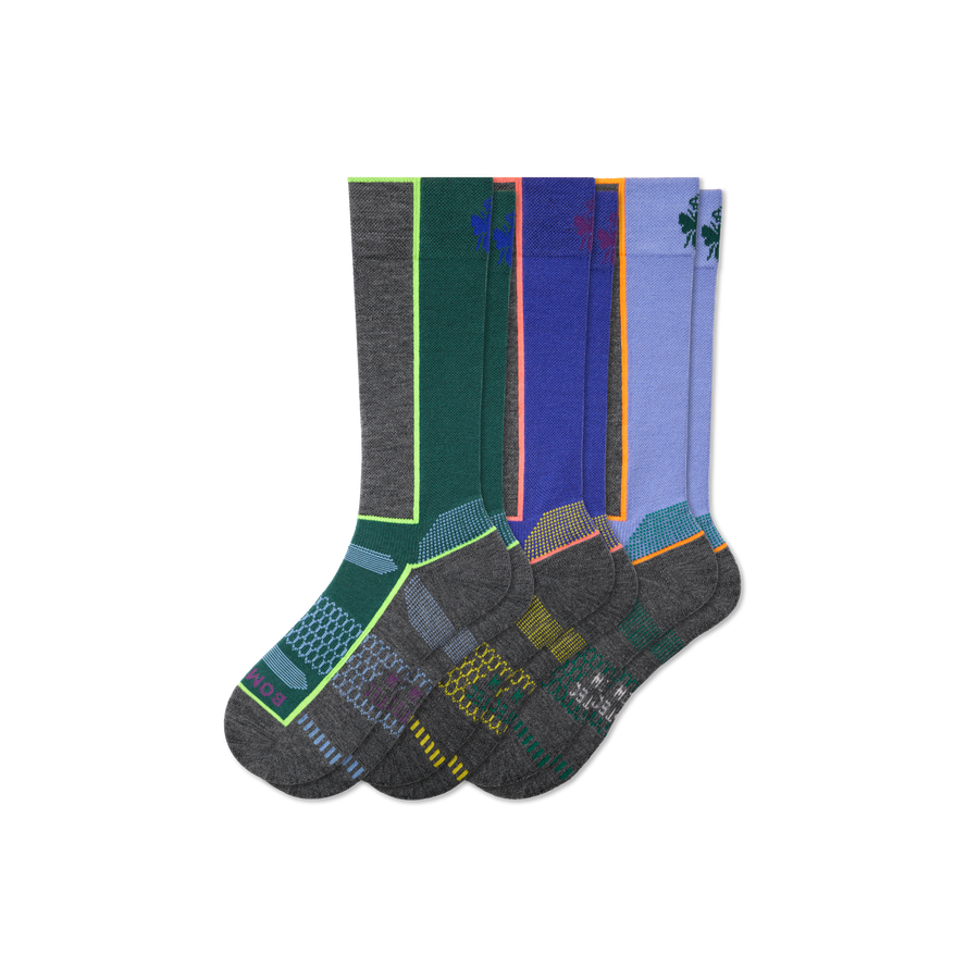 Youth Mid-Cushion Merino Wool Blend Ski & Snowboard Sock 3-Pack - Trail Ready