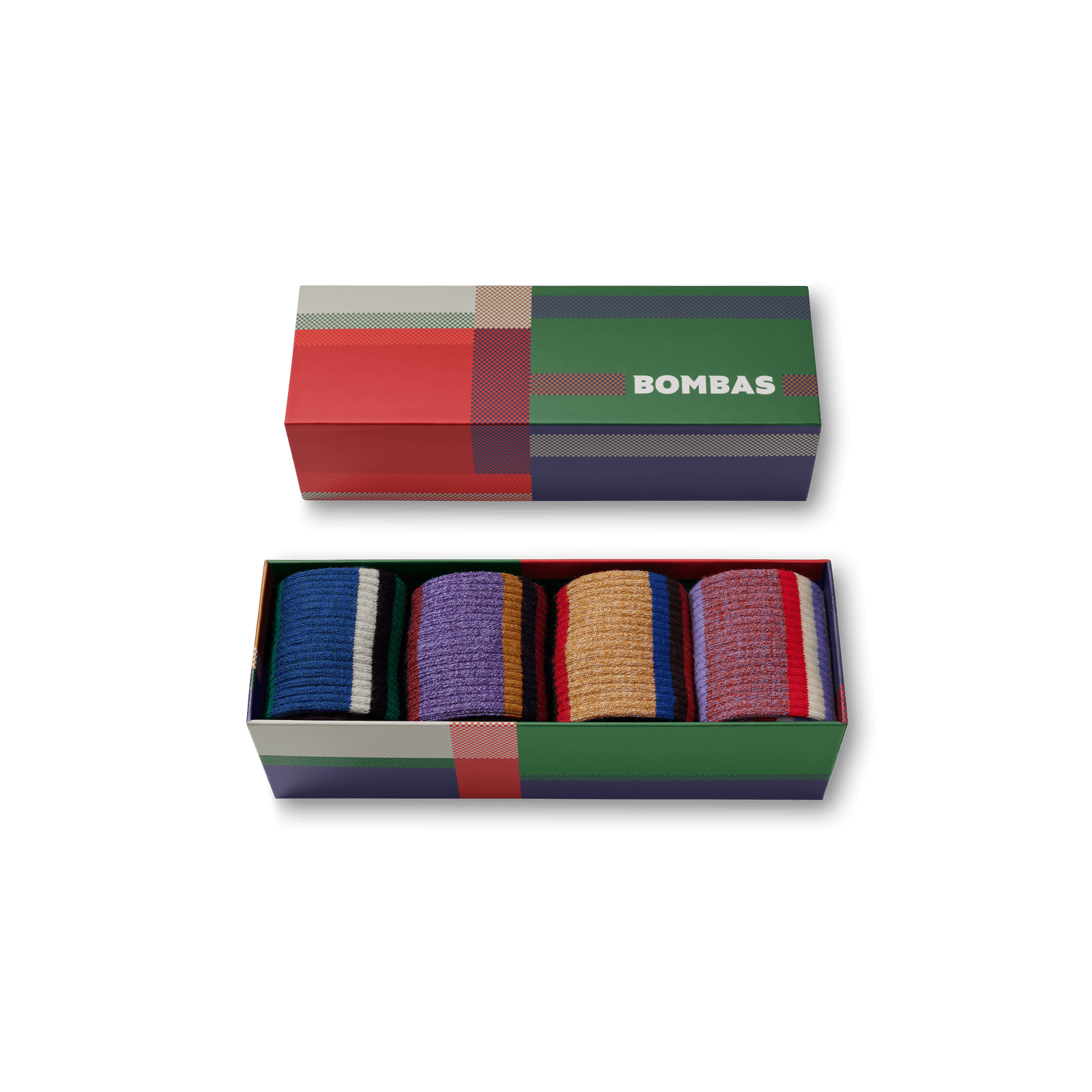 Men's Merino Wool Blend Calf Sock 4-Pack Gift Box Espresso Mix L 2