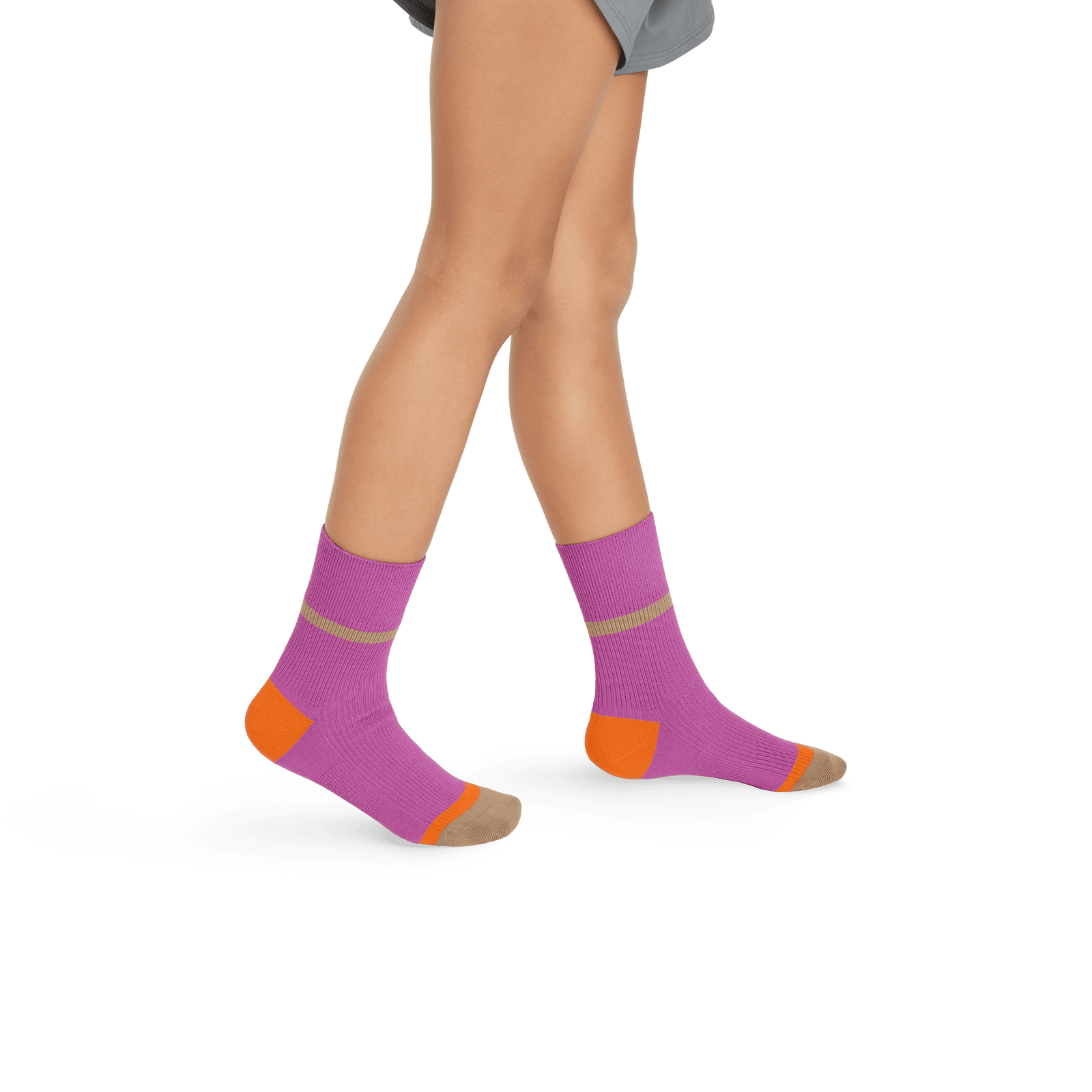Youth Lightweight Ribbed Quarter Socks beachplum--2-transparent
