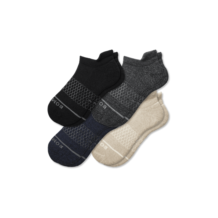 Men's Merino Wool Blend Ankle Sock 4-Pack - Cushion Trail Rotation