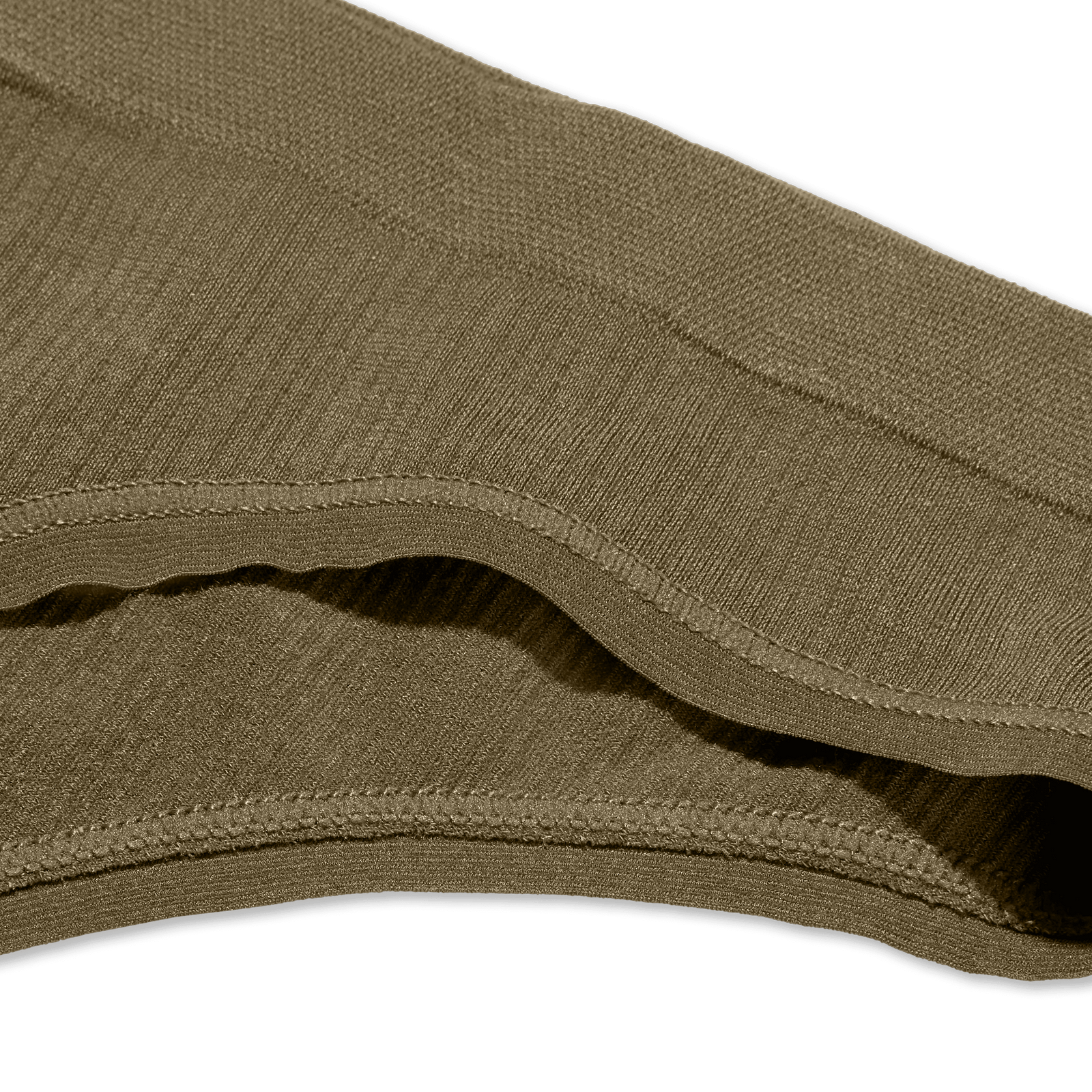 Women's Ribbed Seamless Thong - Green Olive - Detail [7714]