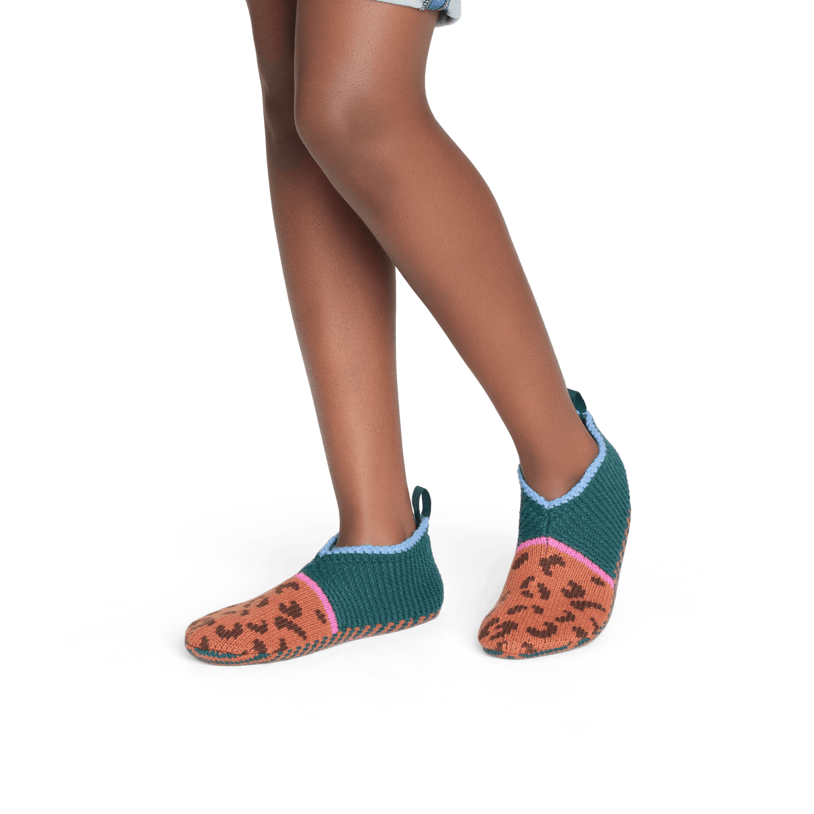Leopard Color Block Gripper Slipper - Washed Terracotta YO1 [7730]