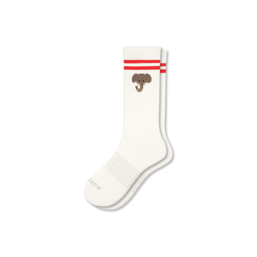 Men’s Safari Stripe Calf Socks - Cozy School Support