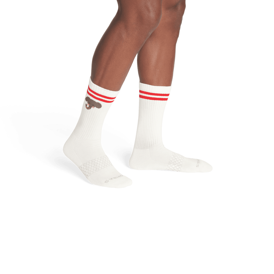 Safari Stripe Calf Socks - Soft White MO2 [7818]