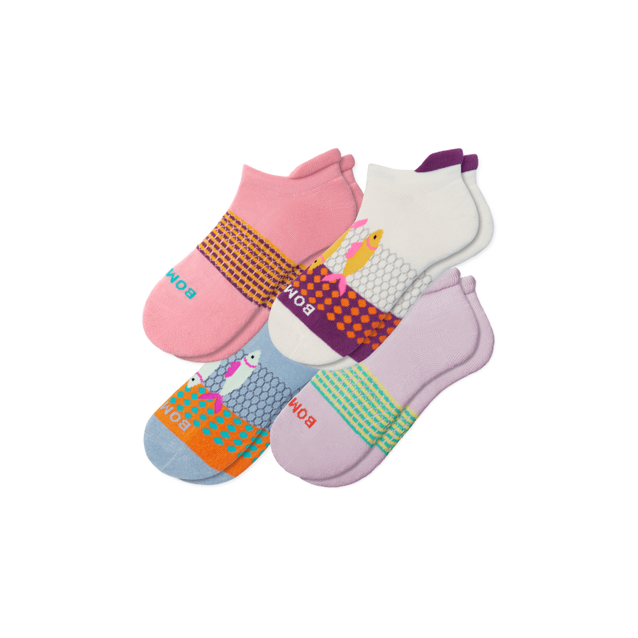 Women's Aquatic Ankle Sock 4-Pack - Fresh Court Rotation