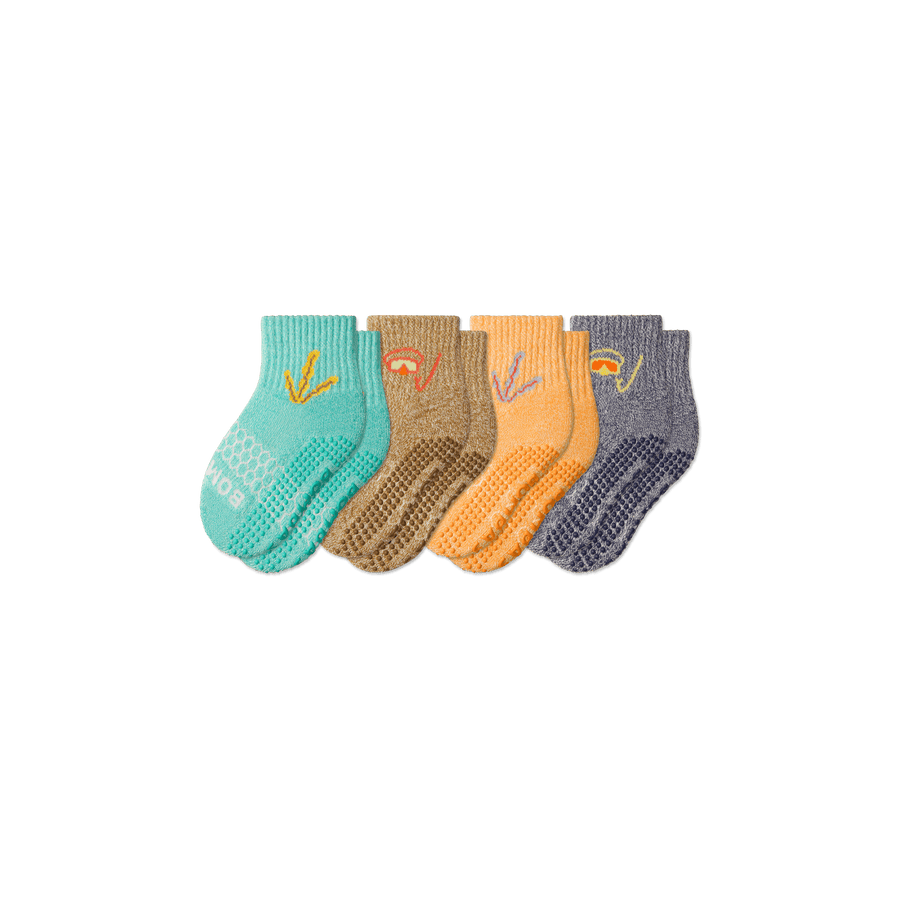 Toddler Aquatic Gripper Calf Sock 4-Pack - Studio Crew Cushion