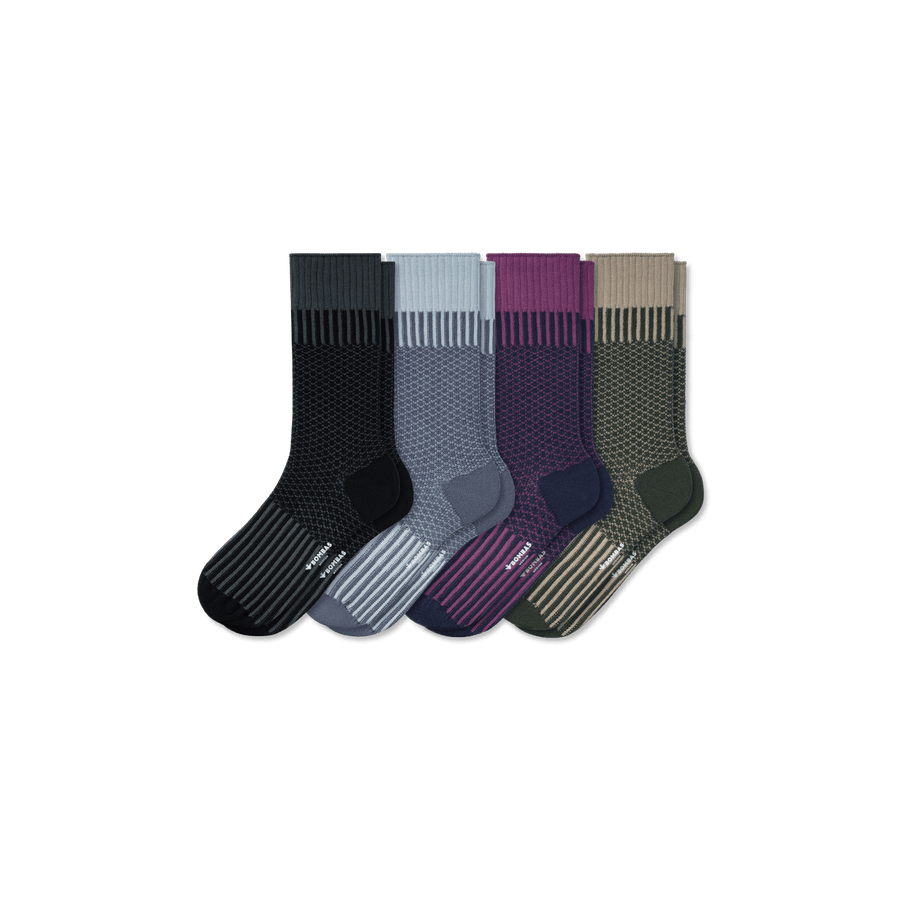Men’s Jacquard Dress Sock 4-Pack - Everyday Run Cushion