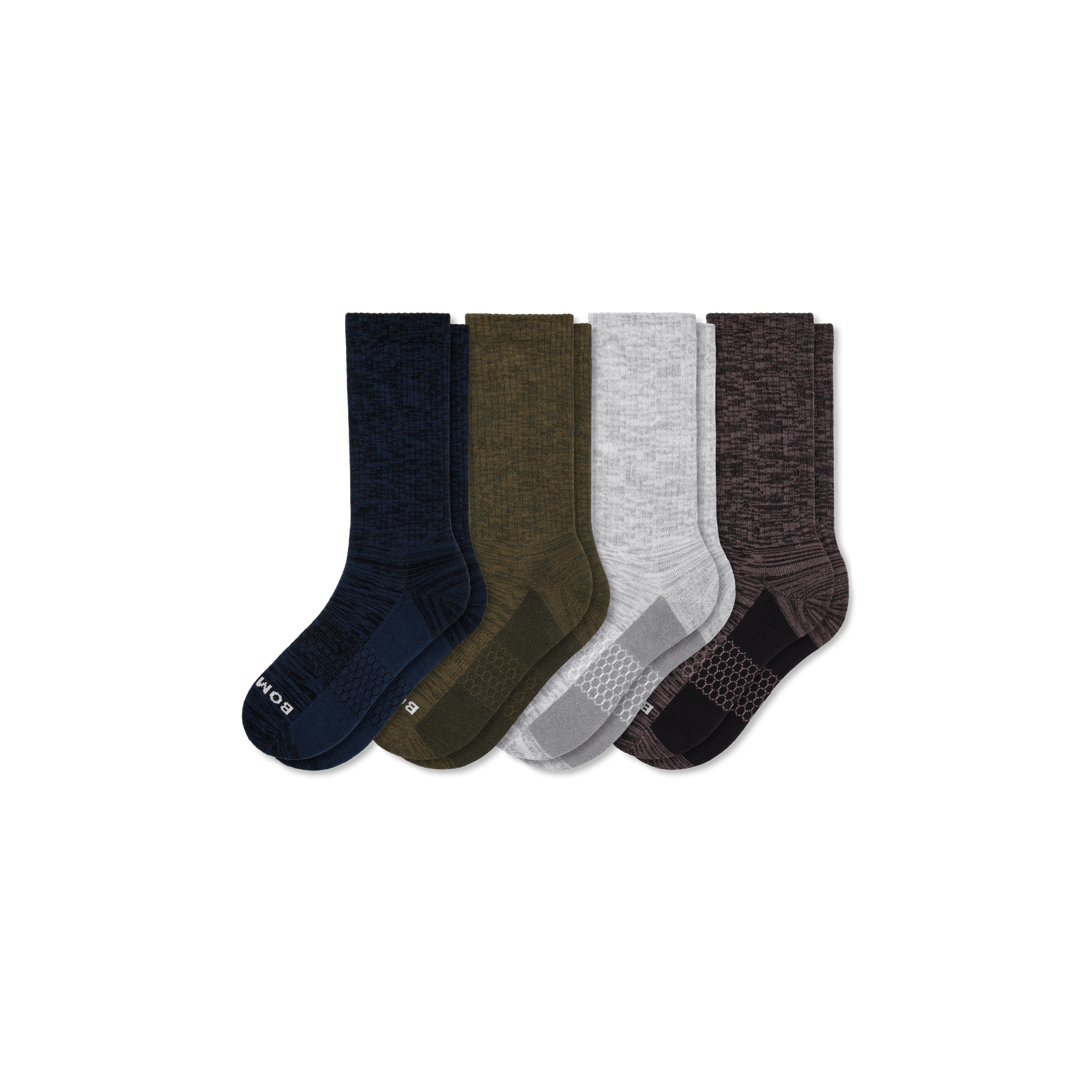 Men’s Two Tone Calf Sock 4-Pack - Meteor Olive Mix L [8205]