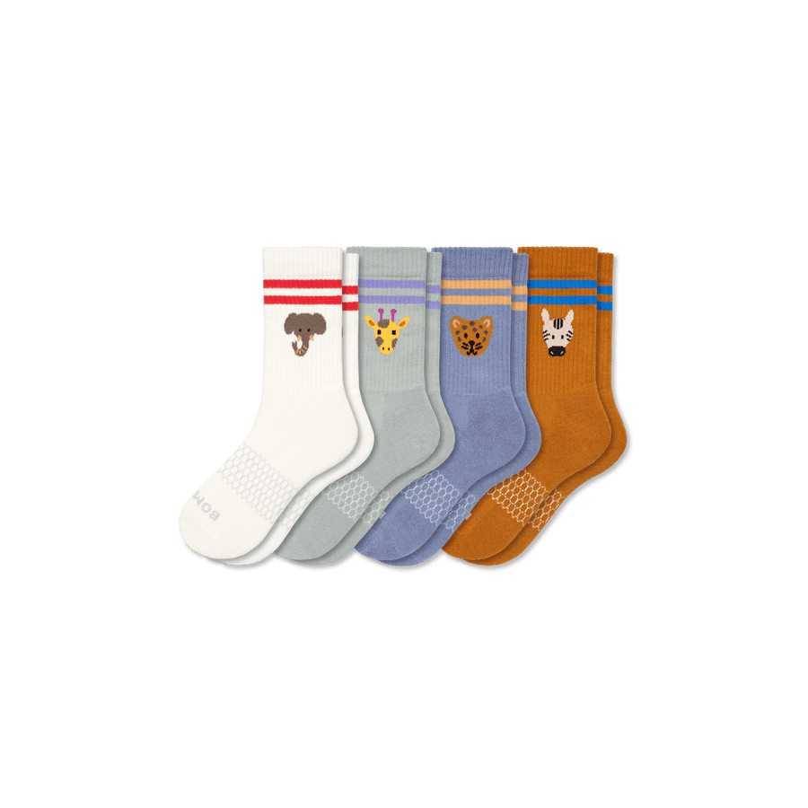 Youth Safari Stripe Calf Sock 4-Pack - Classic Recovery Move
