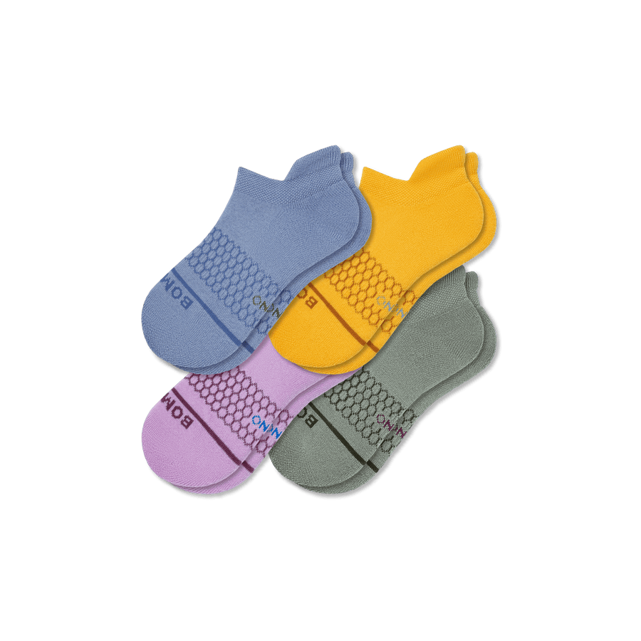 Youth Merino Wool Blend Ankle Sock 4-Pack - Classic Run Cushion
