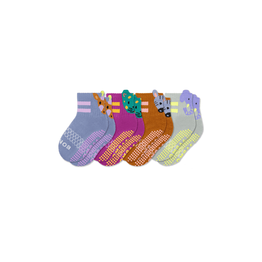 Toddler Safari Stripe Gripper Calf Sock 4-Pack - Steady Office Rotation