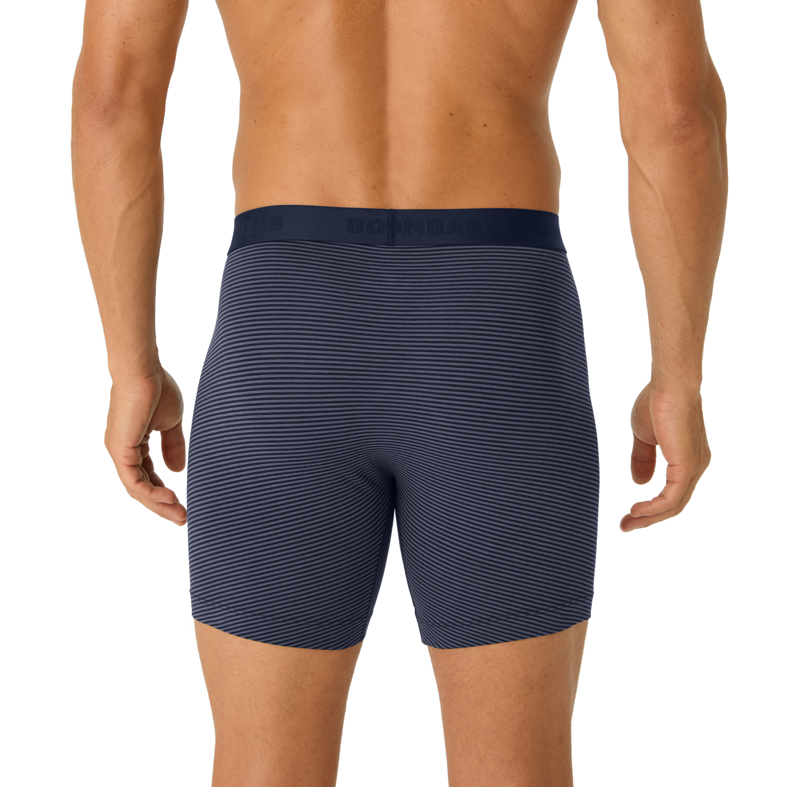 Cotton Modal Blend Boxer Brief - Classic Fly - Midnight Navy / Washed Black Micro Stripe MO3 [8470]