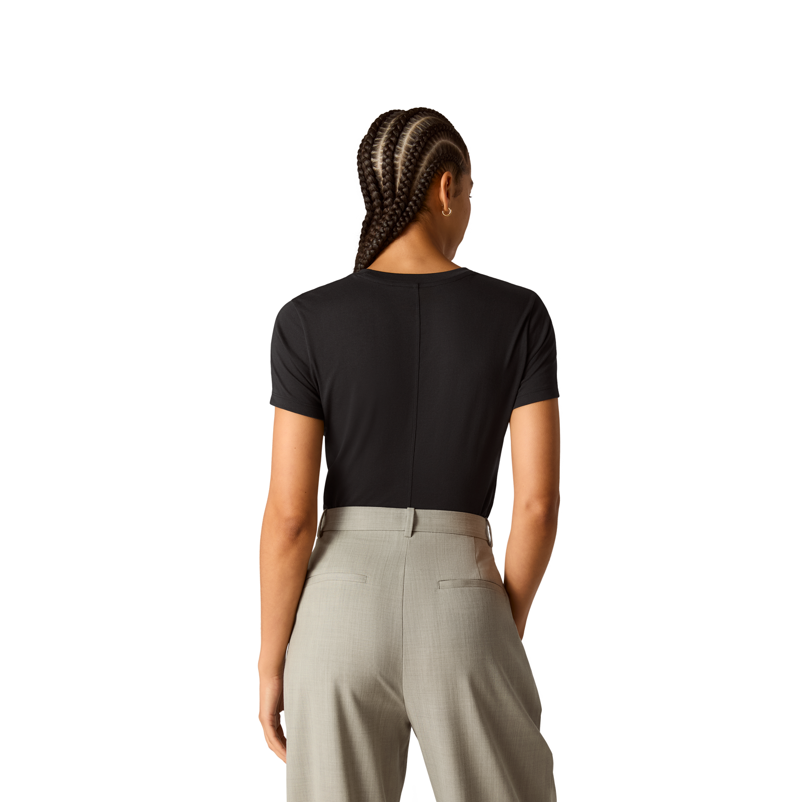Pima Cotton Slim Crew Neck T-Shirt - Black WO2 [8528]