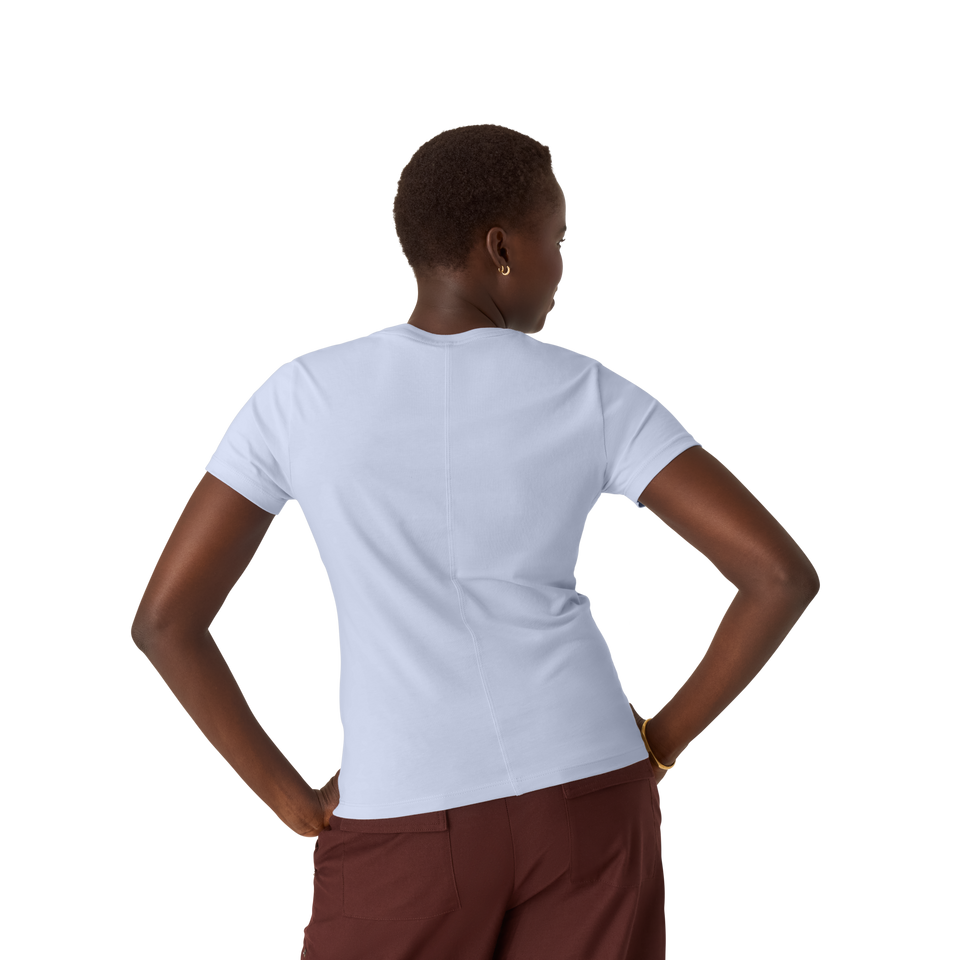 Women's Pima Cotton Slim Crew Neck T-Shirt - Skysail Blue WO2 [8528]