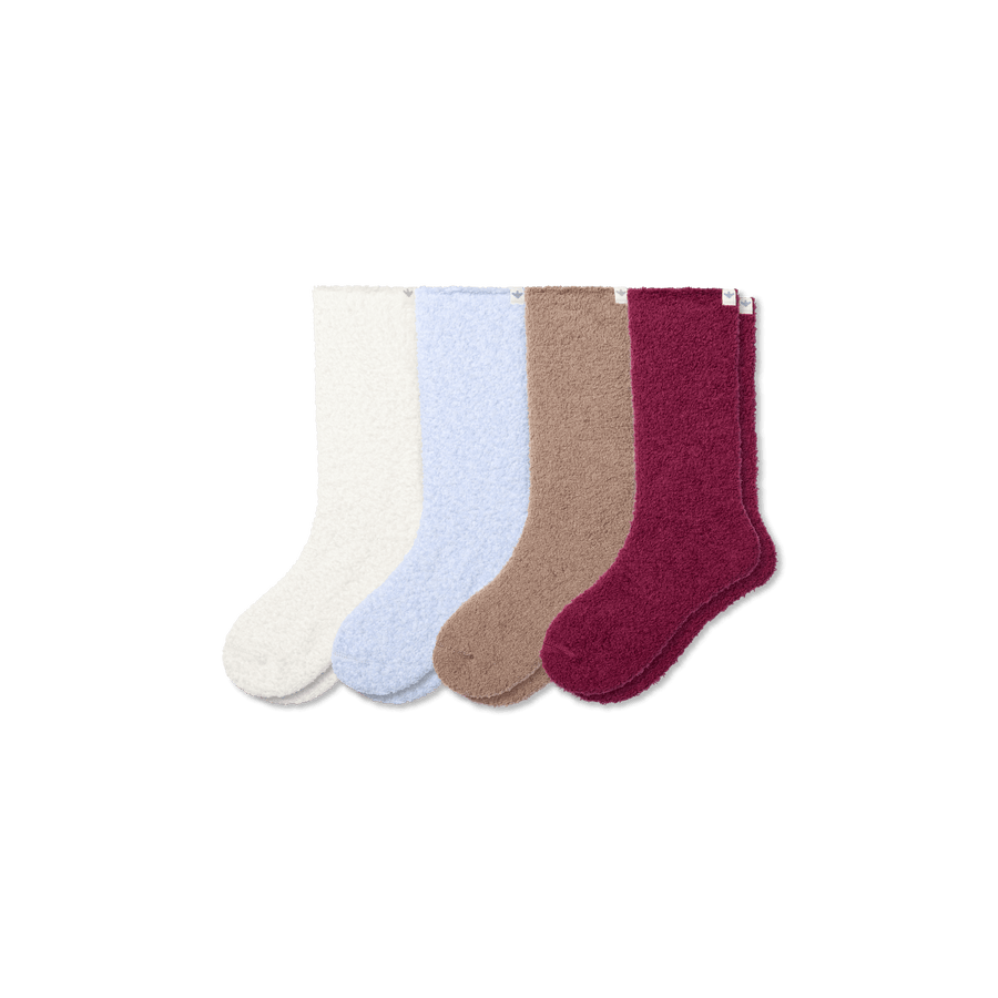 Women's Fuzzy Sock 4-Pack - Cozy Travel Step