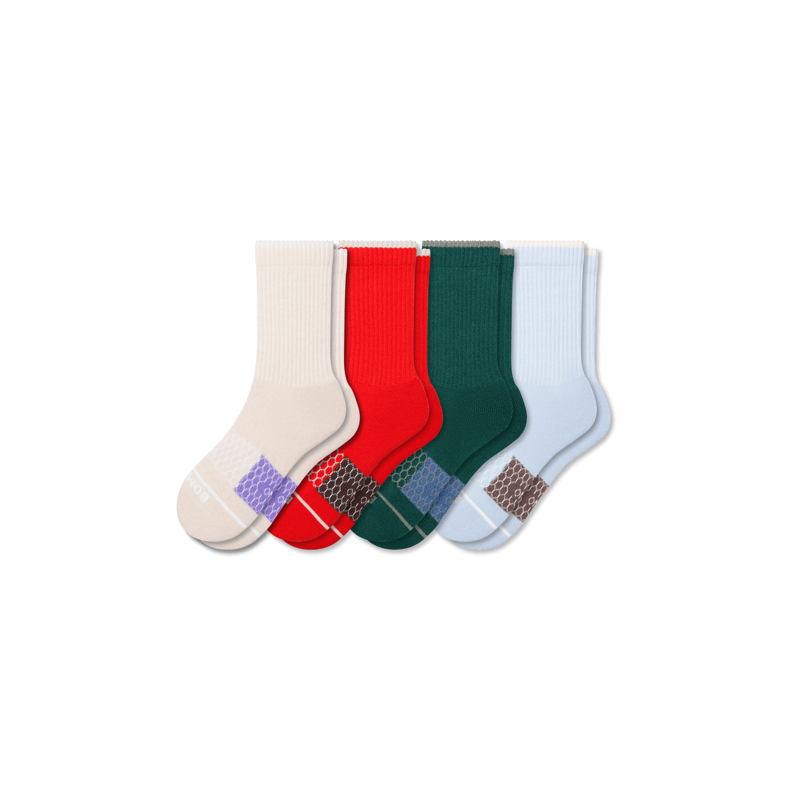 Youth Merino Wool Blend Calf Sock 4-Pack - Cherry Forest Mix [8730]