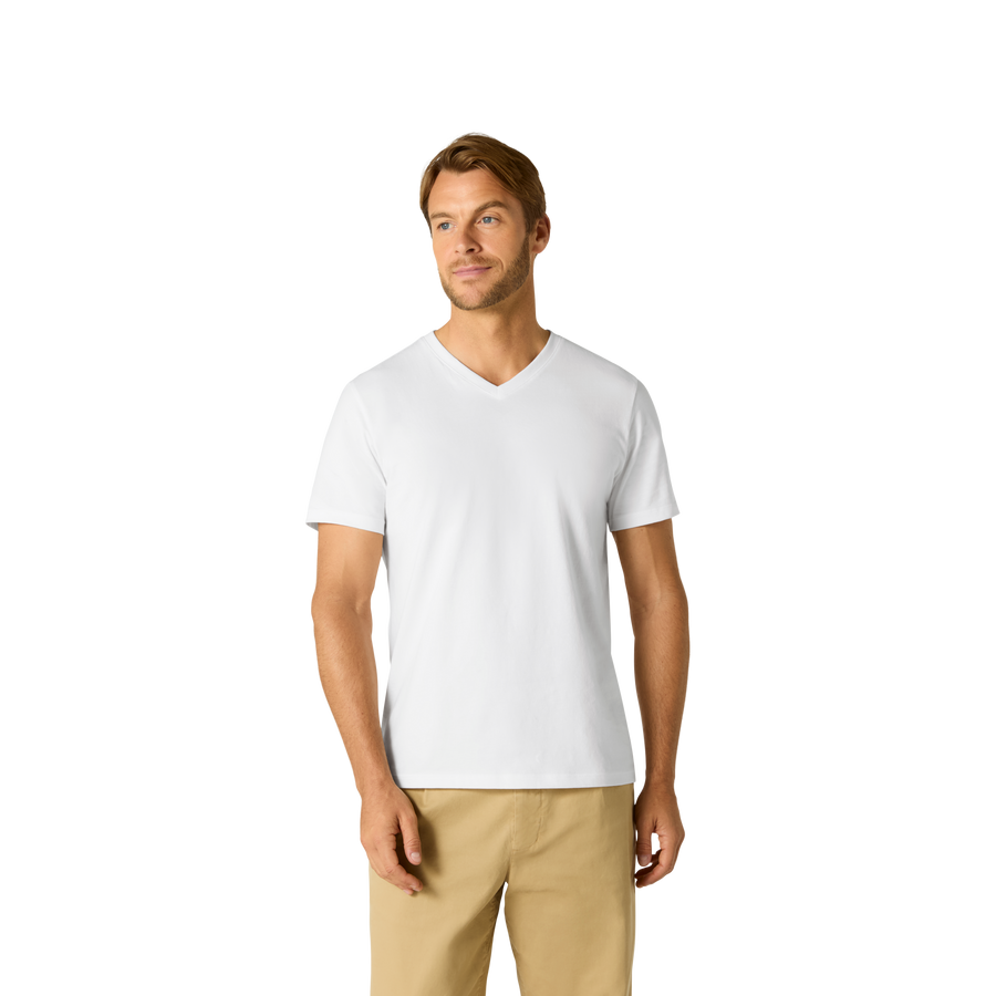 Men's Pima Cotton V-Neck T-Shirt - Classic Base Style