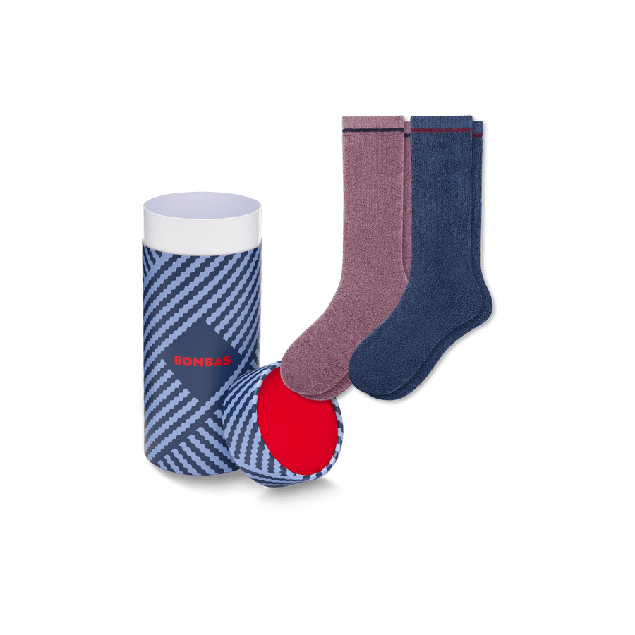 Women's Merino Wool Blend Cozy Sock 2-Pack Gift Box - Holiday Ready
